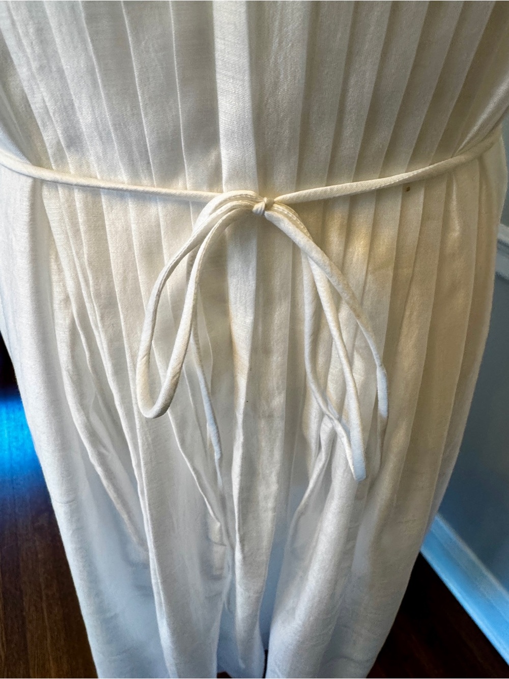 Banana Republic White Organza Sleeveless Midi Dress with Tie Waist - Picture 4 of 8